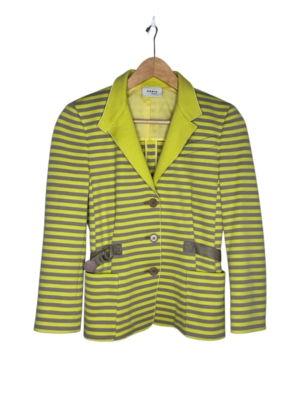 Akris Punto Retro Striped Button Front Blazer Small